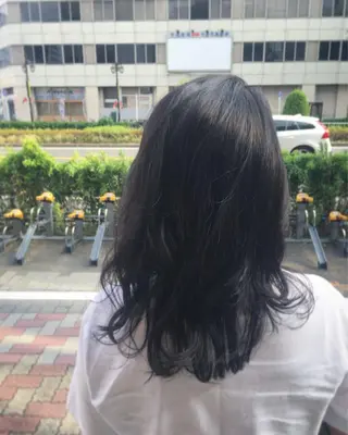 セミロング カラー ラブーケ中川中島店 クラタチカコのヘアスタイル