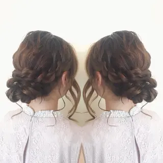 ミディアム ヘアアレンジ SALON DE KIKUCHI 本店所属・菊池 栄里奈のヘアスタイル