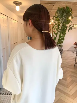 カラー ブリーチカラー🎀 韓国風/寺門美優のヘアスタイル