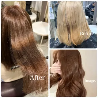 ミディアム カラー フェザーパーマ🌙 毛流れ yuzukiのヘアスタイル