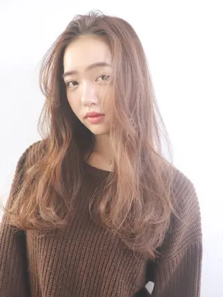 ロング カラー パーマ ヘアアレンジ ITbyALBUM 中野店のヘアスタイル