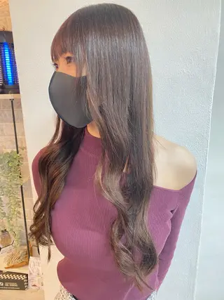 セミロング レイヤーウルフ エクステ磯部のヘアスタイル