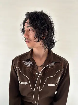 ミディアム パーマ メンズ icon.hakata所属・kazuki iconのヘアスタイル