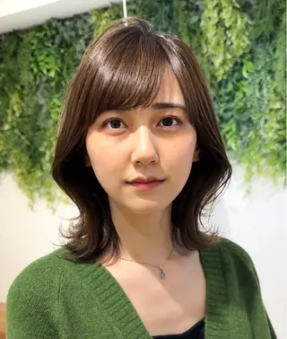 ミディアム カラー レイヤー/韓国ヘア /顔周り/大久保貴之のヘアスタイル