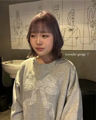 ミディアム カラー 光本 杏のヘアスタイル