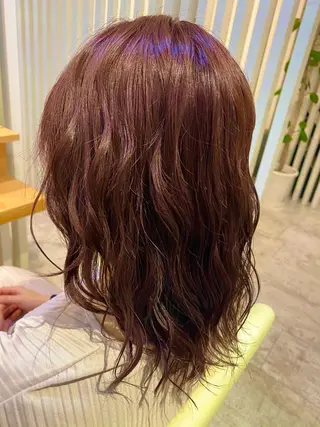 セミロング カラー ヘアアレンジ Design Color🐰アユミのヘアスタイル