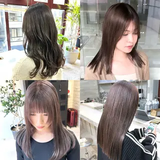 セミロング カラー ササキカズマ〻透明感 〻色落ち〻赤み消しのヘアスタイル
