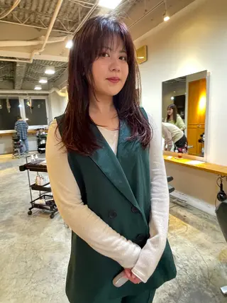 ミディアム カラー レイヤー／似合わせ TAKUYAのヘアスタイル