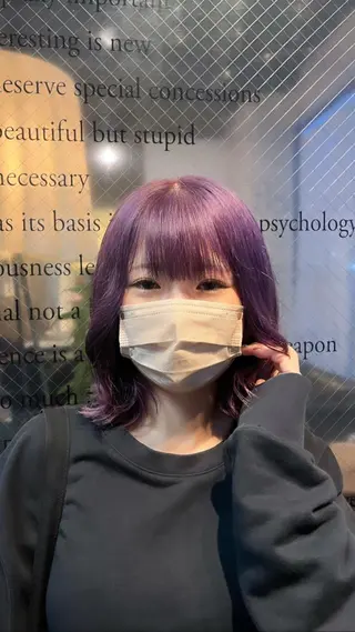 カラー えんぐちとも／透明感 カラー／博多ボブのヘアスタイル