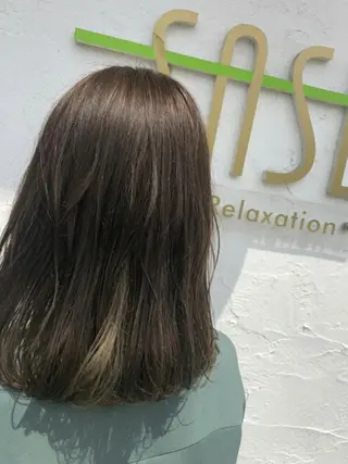 カラー ミディアム ブリーチなしWカラー /酸性ストレート河本のヘアスタイル