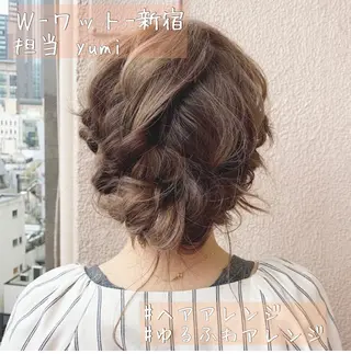 セミロング カラー パーマ ヘアアレンジ キッズ ネイル マツエク・マツパ 新宿駅近♡友達とOK 🦋W -ワット -のヘアスタイル