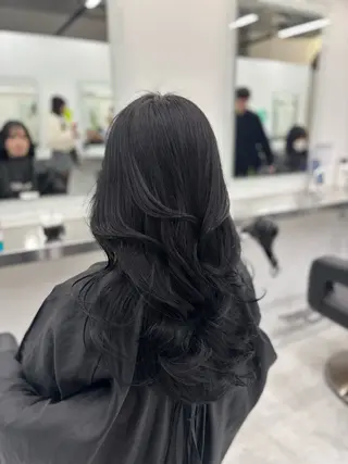 ロング カラー 韓国風暗髪ヘア🤍 🫧MIREIのヘアスタイル