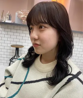セミロング カラー 韓国風レイヤーカット 🍒サンジキ アカリのヘアスタイル
