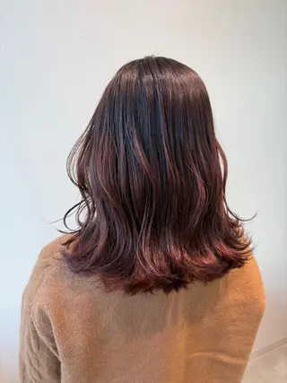 ミディアム カラー 木村 架音のヘアスタイル