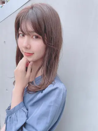 セミロング カラー パーマ ヘアアレンジ 【公式】amble luxe池袋東口🩷のヘアスタイル