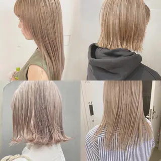 ミディアム カラー ハイトーン/ ボブ 中村麟のヘアスタイル