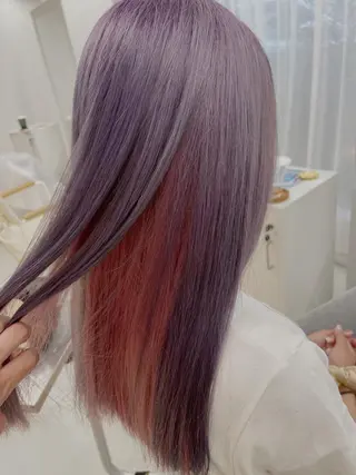 セミロング カラー 艶髪/ハイトーン/ 透明感/maayaのヘアスタイル