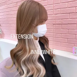 ロング カラー エクステ🩵ブリーチ 韓国ヘア🩵KAEのヘアスタイル