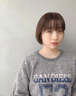 ショート カラー ボブパーマコテ巻き風 パーマNo1深江秀平のヘアスタイル