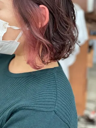 ミディアム カラー 【髪質改善】タケウチ 【手で乾かすだけ】のヘアスタイル