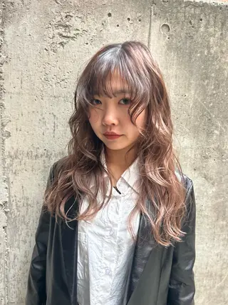 ミディアム カラー パーマ ayano/パーマ/ 暖色カラーのヘアスタイル