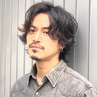 ショート カラー パーマ メンズ CLUTCH天王寺 西藤遥河のヘアスタイル