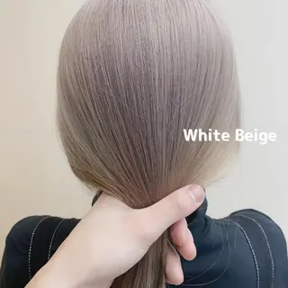セミロング カラー レイヤー/ベージュ カラー/ハシモトのヘアスタイル