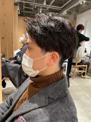 ショート カラー パーマ ヘアアレンジ メンズ パーソナルカラー合わ せたカラー🤍なつみのヘアスタイル