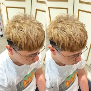 ショート カラー メンズ ブリーチデザインカラ ー/メンズ◎mariのヘアスタイル