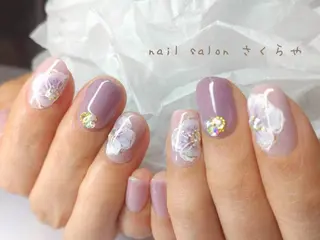 ミディアム さくらや❤ パラジェル使用のネイルデザイン