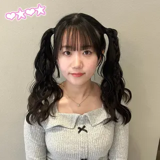 ヘアアレンジ 顔周り/暖色 /ヘアメ/あつはのヘアスタイル