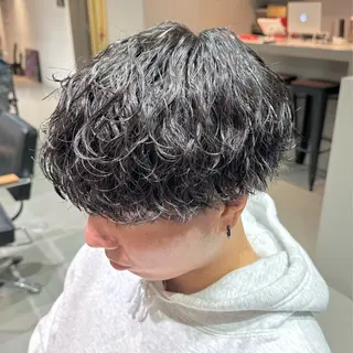 ショート パーマ メンズ iss所属・メンズ/パーマ特化 /波巻き/林洋平のヘアスタイル