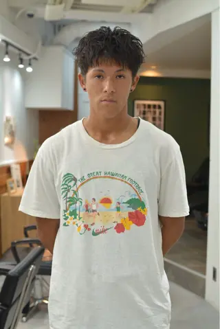 ショート メンズ グランジヘア 無造作ヘアHYUGAのヘアスタイル