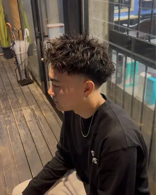 ショート パーマ メンズ litbyfifth 濵崎寛太のヘアスタイル