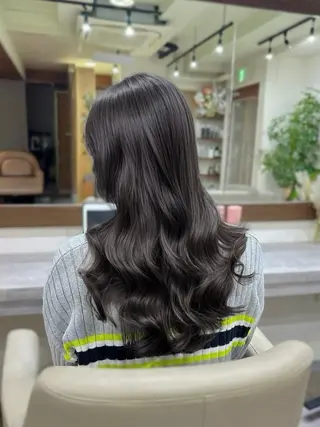 セミロング カラー パーマ 韓国ヘア/韓国風 パーマ/kazueのヘアスタイル