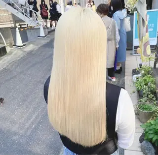 ロング カラー パーマ ヘアアレンジ メンズ キッズ ネイル マツエク・マツパ アイブロウ ハイトーン/ピンク 💗モモ໒꒱のヘアスタイル