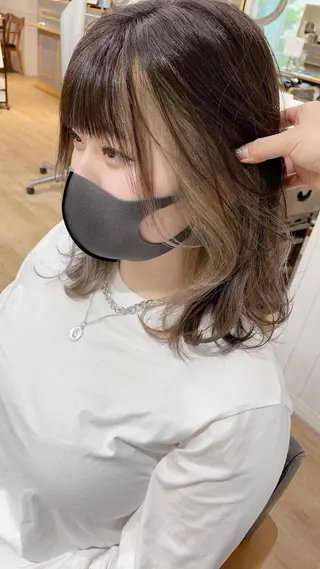 ミディアム カラー 🤎ベージュカラー 🐶メンズパーマのヘアスタイル