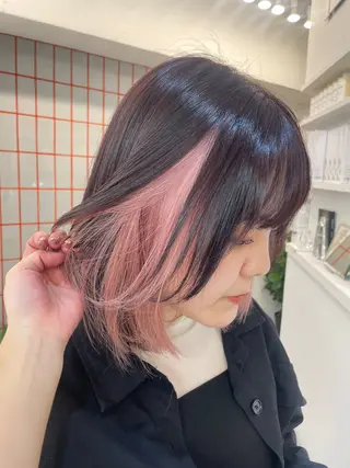 ミディアム カラー ダブルカラー/ピンク 🎀momo🎀のヘアスタイル
