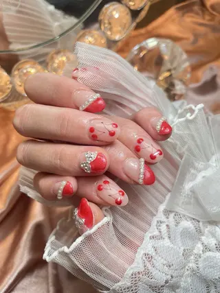 ネイル 23時まで❤︎韓国、 ワンホンネイルのネイルデザイン