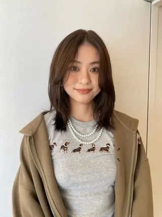 ミディアム 🐏Yuna＊透明感 カラー🤍✨のヘアスタイル