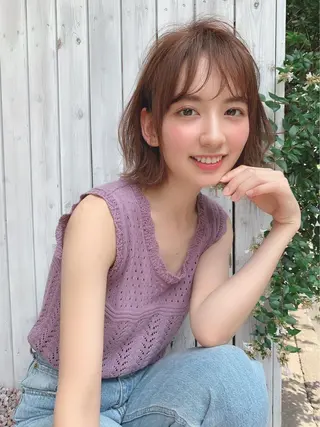 ショート カラー 赤み消し韓国ヘア レイヤー縮毛🤍渡邉のヘアスタイル