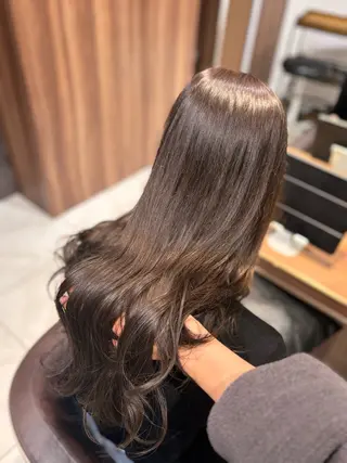 ロング パーマ ツヤ髪縮毛矯正💫/ ハイトーン/あゆみのヘアスタイル