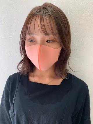 ミディアム カラー hub hair レイヤー/透明感のヘアスタイル