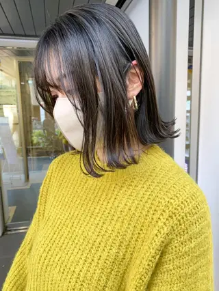 ミディアム パーマ カラー ヘアアレンジ ITbyALBUM 中野店のヘアスタイル