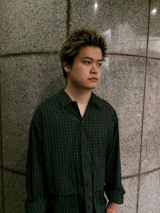 メンズ スパイキーパーマ 柏NO1 藤本葉のヘアスタイル