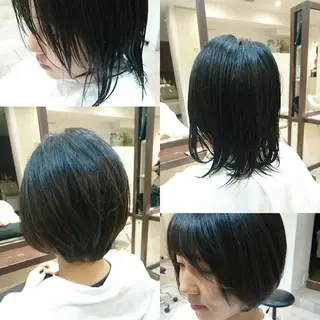 ショート カラー タッセルボブ× 美髪・髪質改善のヘアスタイル