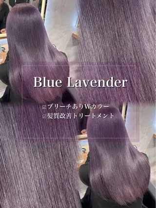 セミロング カラー ヘアアレンジ ダメージレスカラー 🩵HIYO🩵のヘアスタイル