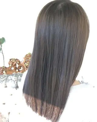 セミロング カラー パーマ ヘアアレンジ エグチ アキラのヘアスタイル