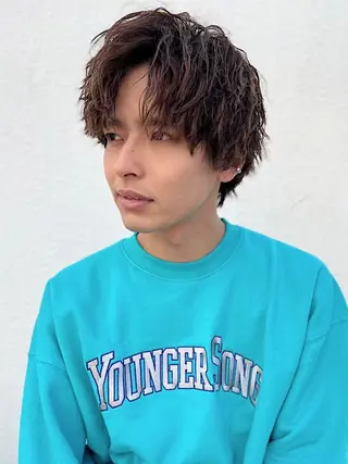 メンズ シャドウパーマ/ 波巻きパーマ/三鷹のヘアスタイル