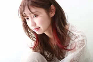 ミディアム カラー 艶髪カラー&ウルフ フルカワ ヒロズミのヘアスタイル